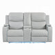 Ely Power Recliner Loveseat with Console | LED | Gray Faux Leather | 71"
