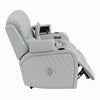 Ely Power Recliner Loveseat with Console | LED | Gray Faux Leather | 71"