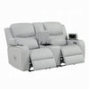 Ely Power Recliner Loveseat with Console | LED | Gray Faux Leather | 71"