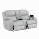 Ely Power Recliner Loveseat with Console | LED | Gray Faux Leather | 71"