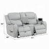 Ely Power Recliner Loveseat with Console | LED | Gray Faux Leather | 71"