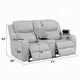 Ely Power Recliner Loveseat with Console | LED | Gray Faux Leather | 71"