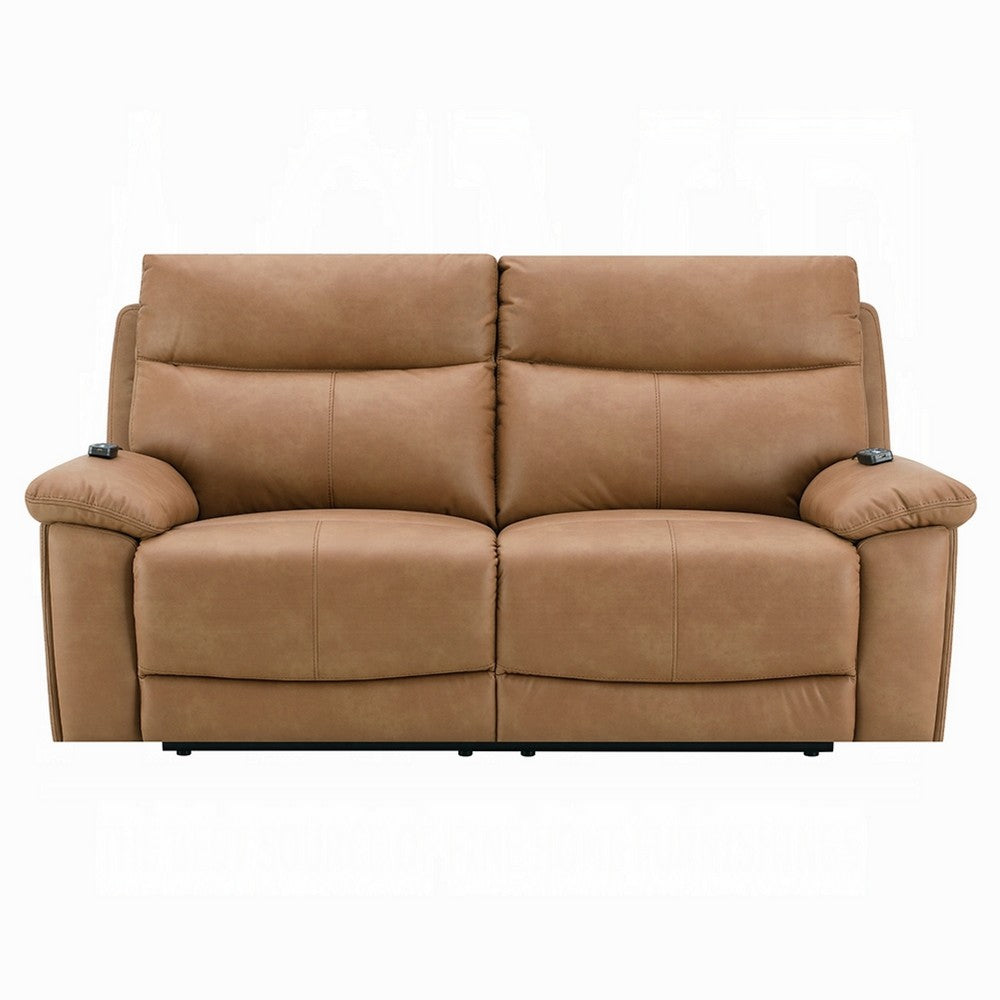 Kima Power Motion Recliner Loveseat | Brown Leather Aire | 76"