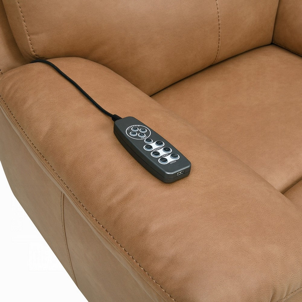 Kima Power Motion Recliner Loveseat | Brown Leather Aire | 76"