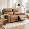 Kima Power Motion Recliner Loveseat | Brown Leather Aire | 76"
