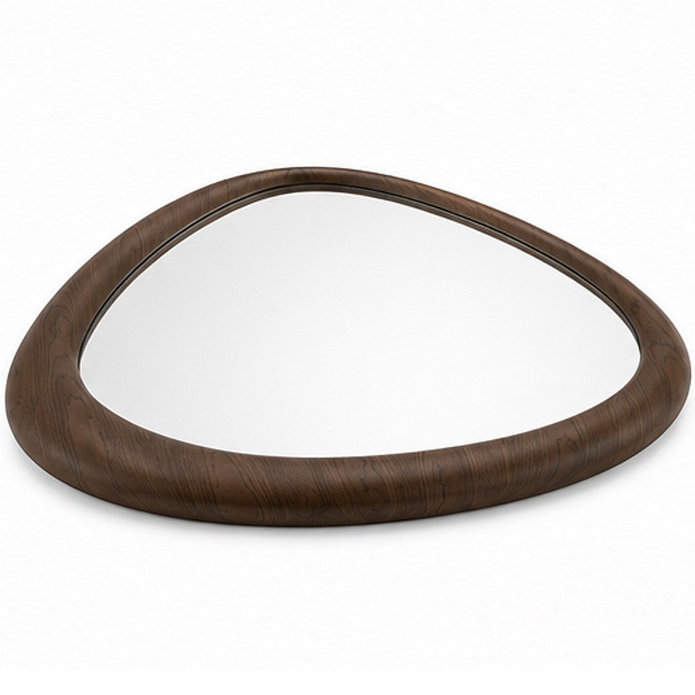 Sima Decorative Wall Mirror | Dark Brown | 39" Organic Asymmetrical Shape
