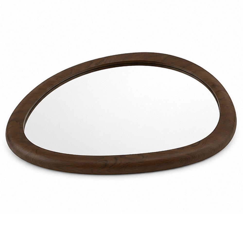 Sima Decorative Wall Mirror | Dark Brown | 32x47 Organic Asymmetrical Shape