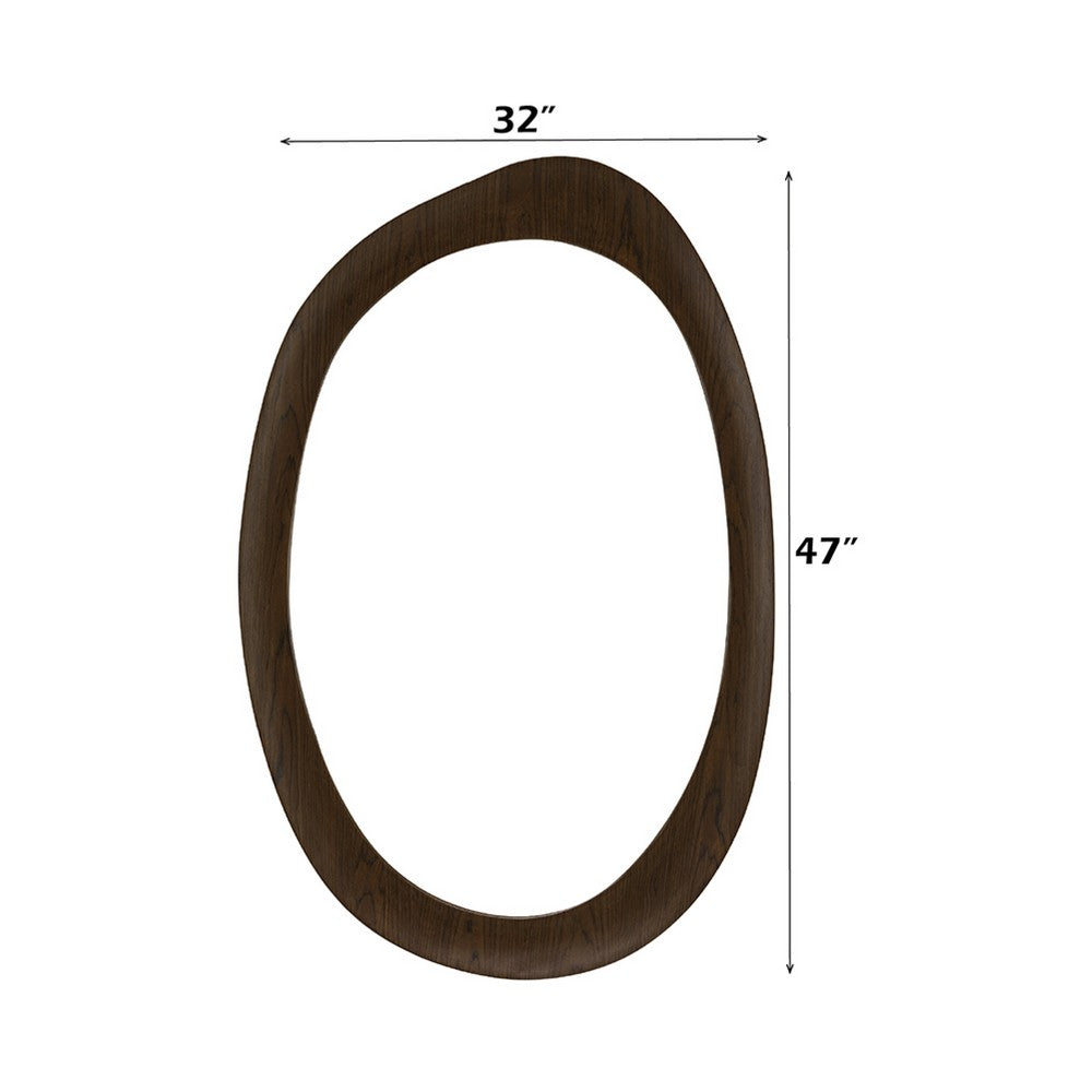 Sima Decorative Wall Mirror | Dark Brown | 32x47 Organic Asymmetrical Shape