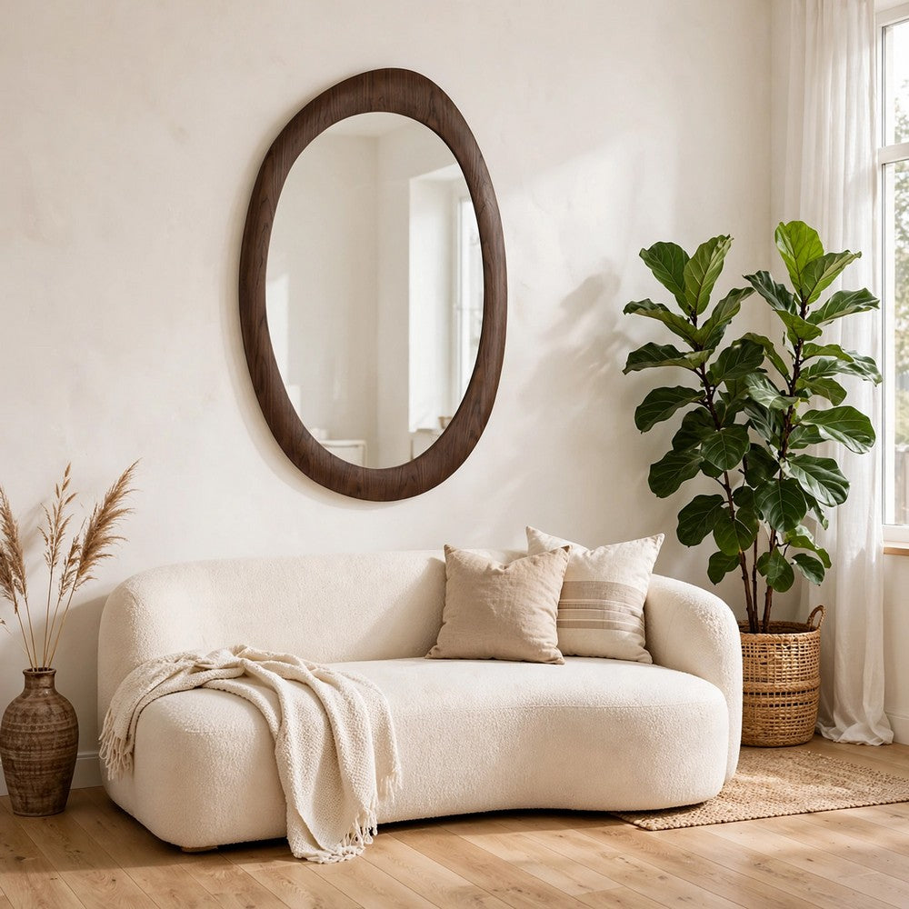 Sima Decorative Wall Mirror | Dark Brown | 32x47 Organic Asymmetrical Shape