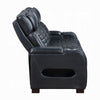 Pera Power Recliner Sofa with Dropdown Table | Black Leather Aire | 86"