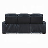 Pera Power Recliner Sofa with Dropdown Table | Black Leather Aire | 86"