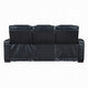 Pera Power Recliner Sofa with Dropdown Table | Black Leather Aire | 86"