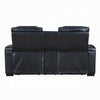 Pera Power Motion Loveseat with Console | Black Leather Aire | 75"