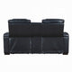 Pera Power Motion Loveseat with Console | Black Leather Aire | 75"