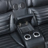 Pera Power Motion Loveseat with Console | Black Leather Aire | 75"