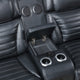 Pera Power Motion Loveseat with Console | Black Leather Aire | 75"