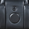 Pera Power Motion Loveseat with Console | Black Leather Aire | 75"