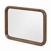 Hima Decorative Wall Accent Mirror | Curved Edges | 31x45 Walnut Brown