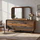 Hima Decorative Wall Accent Mirror | Curved Edges | 31x45 Walnut Brown