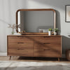 Hima Decorative Wall Accent Mirror | Curved Edges | 31x45 Walnut Brown