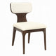 Mopa Side Chair Set of 2 | Beige Chenille | Low Back | Oak Brown Wood Frame