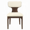 Mopa Side Chair Set of 2 | Beige Chenille | Low Back | Oak Brown Wood Frame