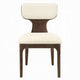 Mopa Side Chair Set of 2 | Beige Chenille | Low Back | Oak Brown Wood Frame