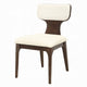 Mopa Side Chair Set of 2 | Beige Chenille | Low Back | Oak Brown Wood Frame