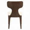 Mopa Side Chair Set of 2 | Beige Chenille | Low Back | Oak Brown Wood Frame