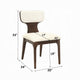 Mopa Side Chair Set of 2 | Beige Chenille | Low Back | Oak Brown Wood Frame