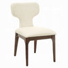 Mopa Side Chair Set of 2 | Beige Chenille | Oak Brown Wood Frame | Low Back
