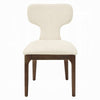 Mopa Side Chair Set of 2 | Beige Chenille | Oak Brown Wood Frame | Low Back