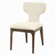Mopa Side Chair Set of 2 | Beige Chenille | Oak Brown Wood Frame | Low Back