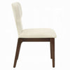 Mopa Side Chair Set of 2 | Beige Chenille | Oak Brown Wood Frame | Low Back
