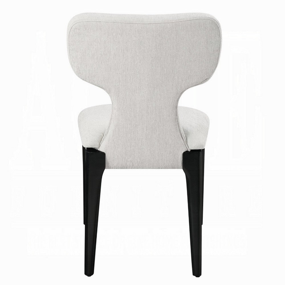 Mopa Side Chair Set of 2 | Gray Chenille | Black Wood Frame | Low Back