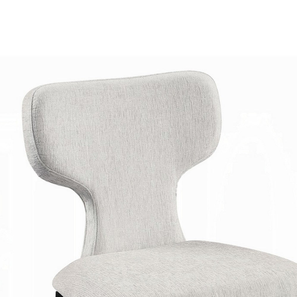 Mopa Side Chair Set of 2 | Gray Chenille | Black Wood Frame | Low Back