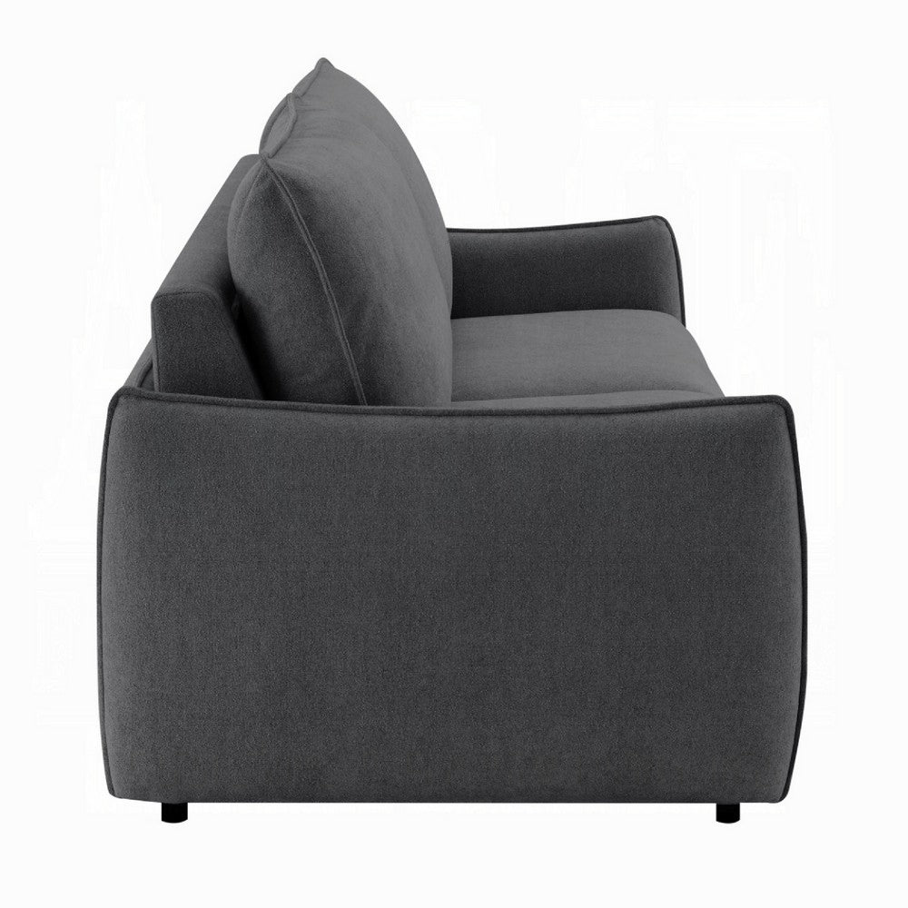 Jona Convertible Sofa with Pullout Queen Bed | Charcoal Gray Chenille | 78"
