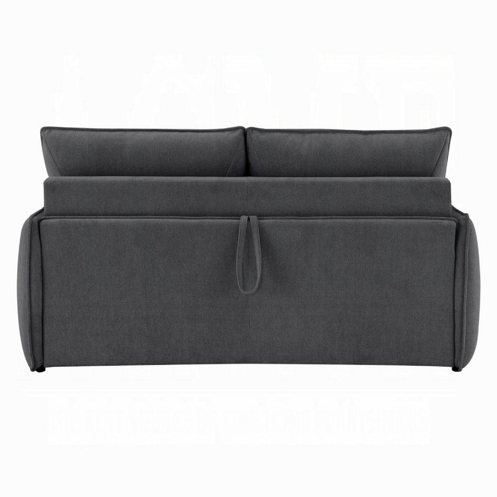 Jona Convertible Sofa with Pullout Queen Bed | Charcoal Gray Chenille | 78"