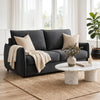 Jona Convertible Sofa with Pullout Queen Bed | Charcoal Gray Chenille | 78"