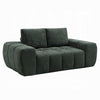 Joe Compressed Sofa | Track Arms | Grid Tufted Green Linen | 76"