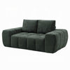 Joe Compressed Sofa | Track Arms | Grid Tufted Green Linen | 76"