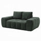Joe Compressed Sofa | Track Arms | Grid Tufted Green Linen | 76"