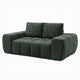 Joe Compressed Sofa | Track Arms | Grid Tufted Green Linen | 76"