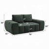 Joe Compressed Sofa | Track Arms | Grid Tufted Green Linen | 76"