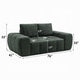 Joe Compressed Sofa | Track Arms | Grid Tufted Green Linen | 76"