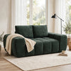 Joe Compressed Sofa | Track Arms | Grid Tufted Green Linen | 76"