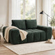 Joe Compressed Sofa | Track Arms | Grid Tufted Green Linen | 76"