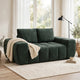 Joe Compressed Sofa | Track Arms | Grid Tufted Green Linen | 76"