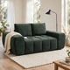 Joe Compressed Sofa | Track Arms | Grid Tufted Green Linen | 76"