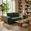 Joe Compressed Sofa | Track Arms | Grid Tufted Green Linen | 76"